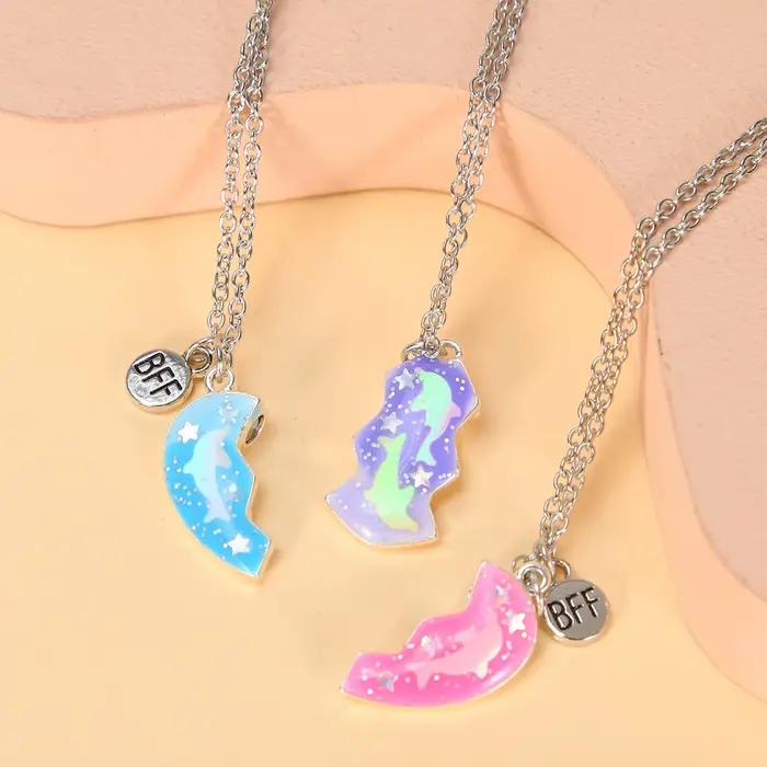 Ensemble collier à aspiration magnétique en métal forme cœur style y2k bijou amitié pour femmes et hommes occasions spéciales