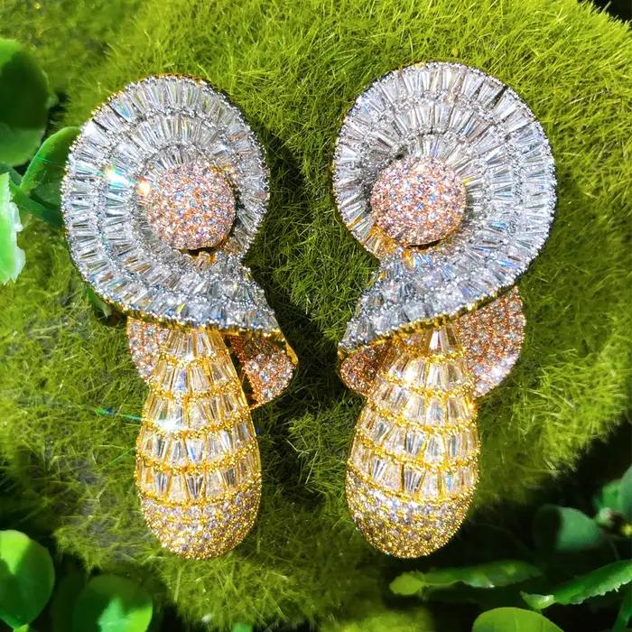 Missvikki luxe brillant goutte pendentif boucles d'oreilles pour les femmes quotidien à la mode Original fille cadeau Bloom haute qualité coréen accessoires