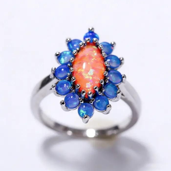Bague de luxe en forme de fleur pour femmes