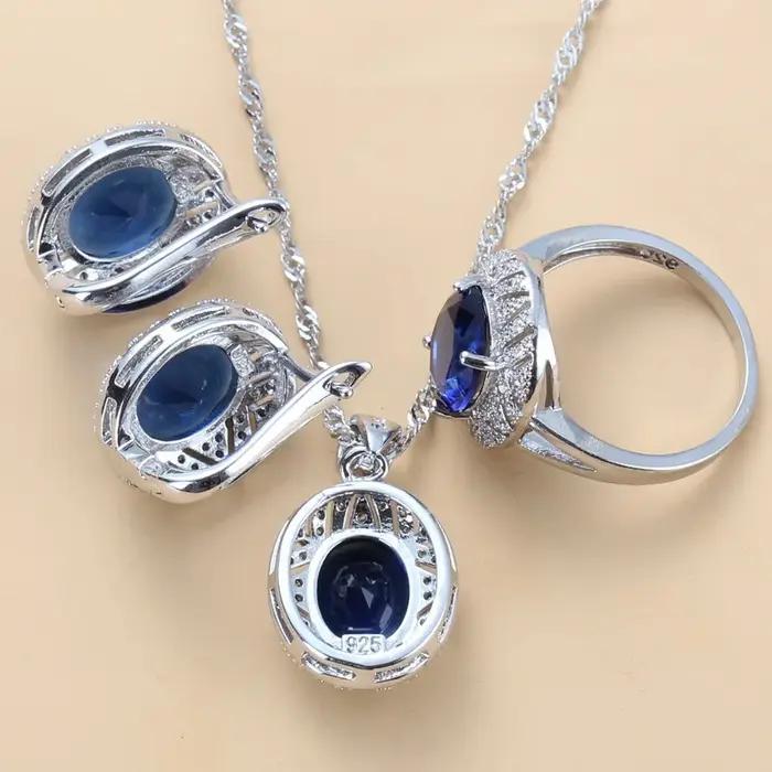 Parure de bijoux saphir pour femme