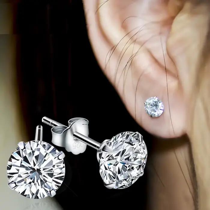 LEKANI cristal mode véritable 925 boucles d'oreilles en argent Sterling pour les femmes de mariage bijoux fins cadeau