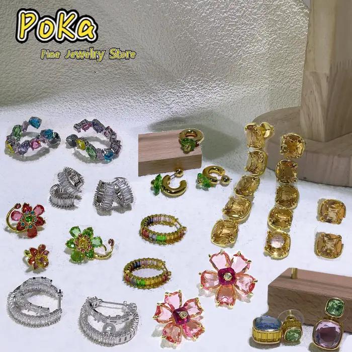 Boucles d'oreilles en argent sterling 925 serties de pierres précieuses pour femmes occasions spéciales comme fiançailles anniversaires et noël