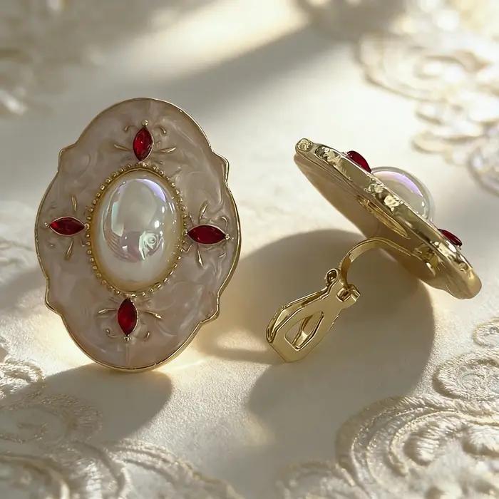 Boucles d'oreilles ovales en biscuits pour femmes