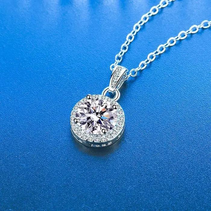 Collier Moissanite véritable pour femmes