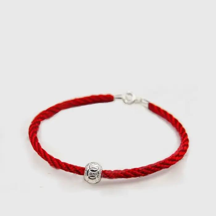 Bracelet en argent sterling 925 avec perles rouges classiques pour femmes occasions spéciales