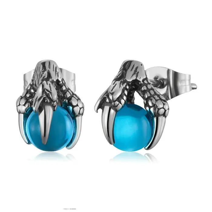Boucles d'oreilles griffe de dragon en acier inoxydable pour hommes et femmes, boucle d'oreille pier