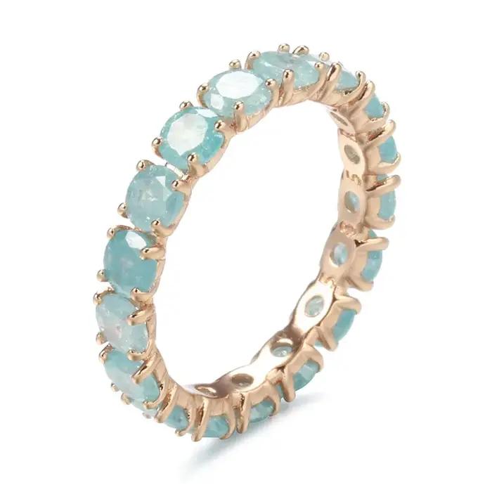 Wbmqda-Bague en pierre narmulticolore pour femme, bijoux en or rose, rose, bleu, vert, naturel, Zcomprend on Setting, fraîchement Fashion, document, 585