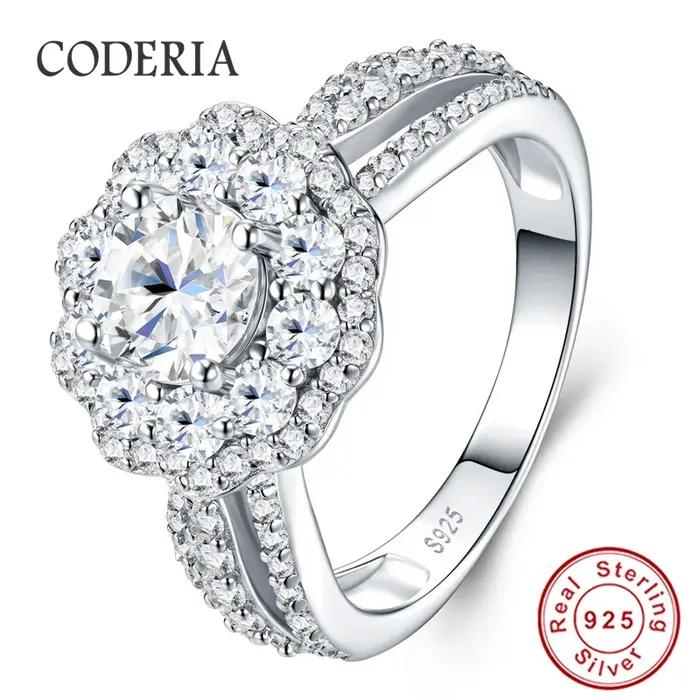 Bague de fiançailles en moissanite pleine pierre 1 carat couleur D VVS1 pour femme, en argent sterling 925, bijou cadeau pour elle, occasions spéciales, mariage, engagement, anniversaire