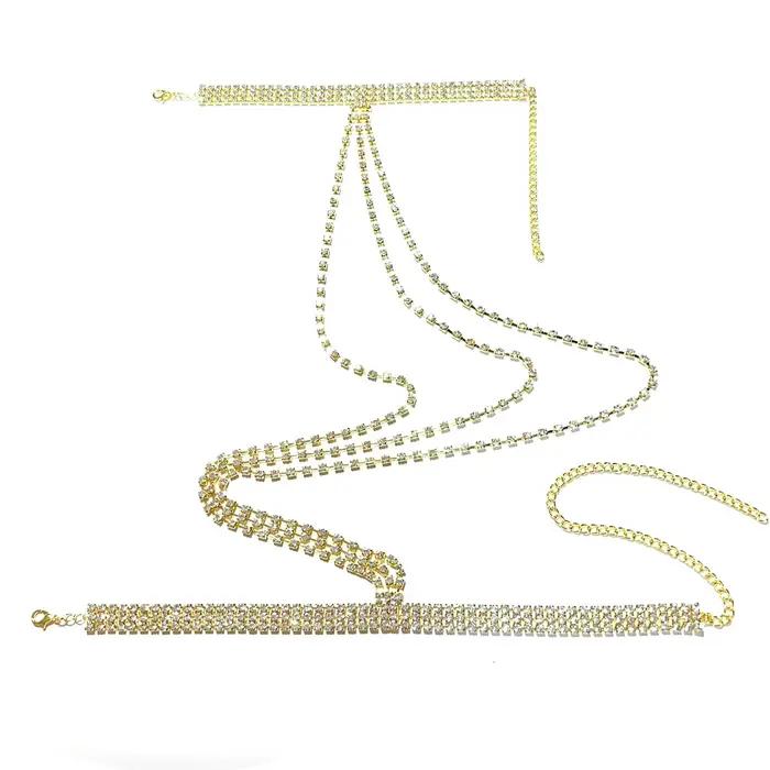 Bracelet à pampilles multicouche en cristal pour femmes, bijou de fête scintillant, chaîne de bras personnalisable pour occasions spéciales