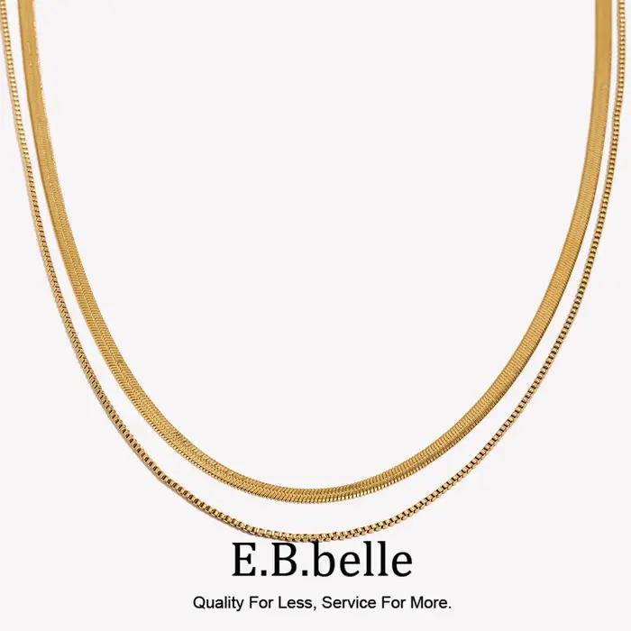 E.B.belle-Collier plaqué or 18 carats pour femme