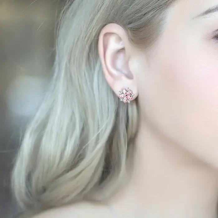 Boucles d'oreilles flocon de neige en argent Sterling 925