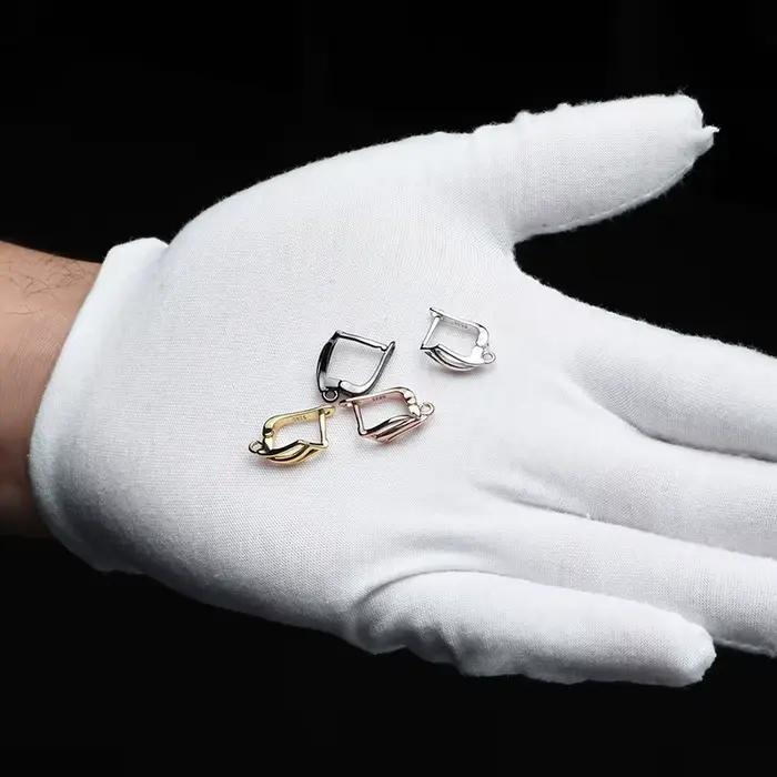Nouvelle boucle d'oreille pour fabrication de bijoux, accessoire de bricolage, cerceau or argent noir, fournitures faites à la main à la mode