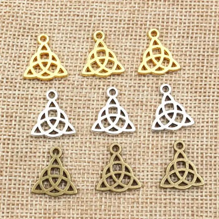 Pendentifs en alliage de zinc plaqué or bronze symboles triangulaires vintage pour bracelet collier femme occassions spéciales