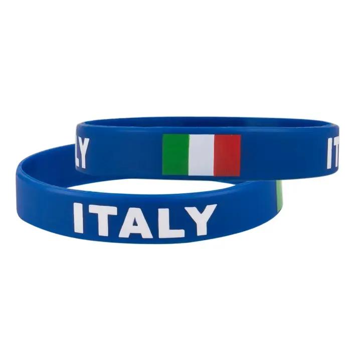 Bracelets drapeau italien en silicone pour hommes et femmes bracelets holographiques classiques à offrir pour vacances sportives et événements