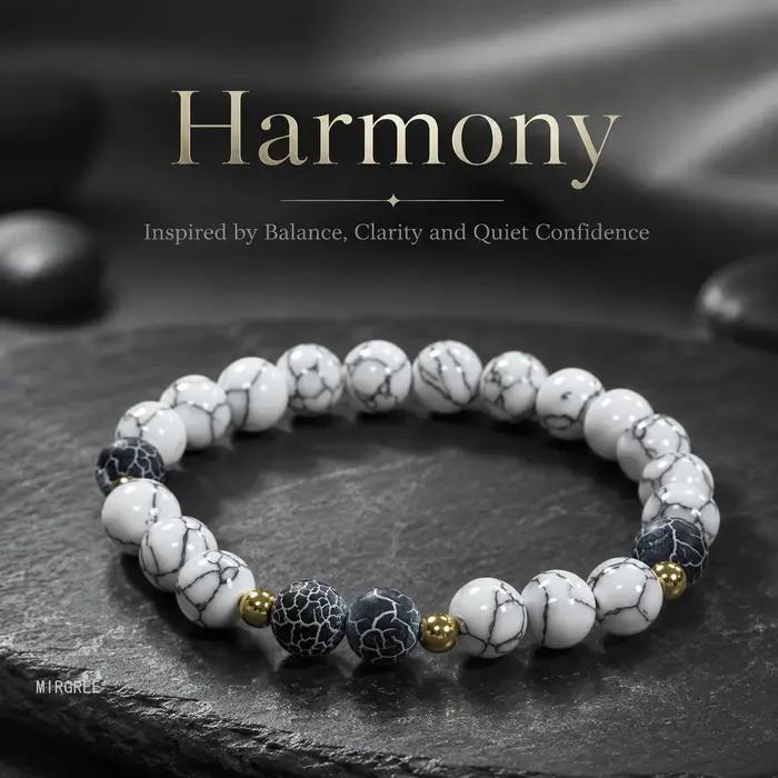 Bracelet extensible de style bohème de 8 mm avec perles blanches - Conception confortable et élastique