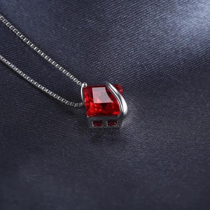JewelpopPalace-Collier carré avec pendentif en argent regardé 925