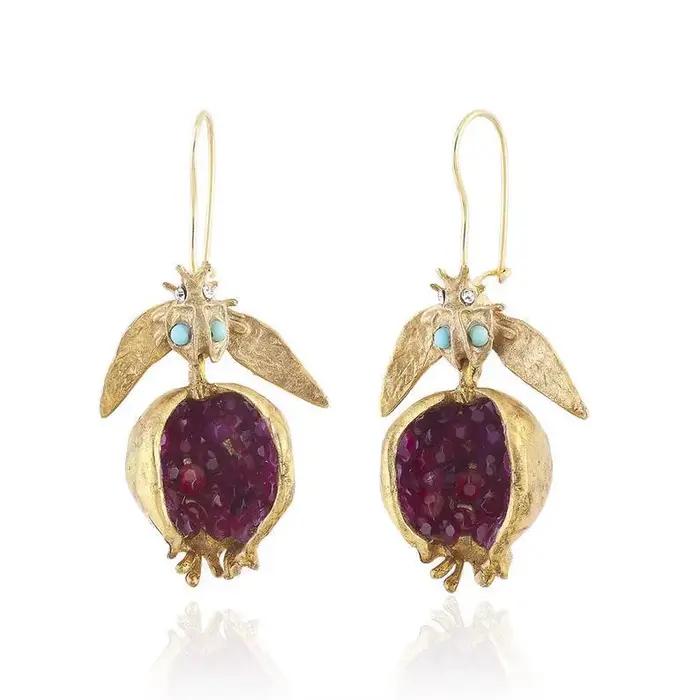 Boucles d'oreilles grenade faites à la main, bijoux turcs les plus populaires, cadeau spécial pour l