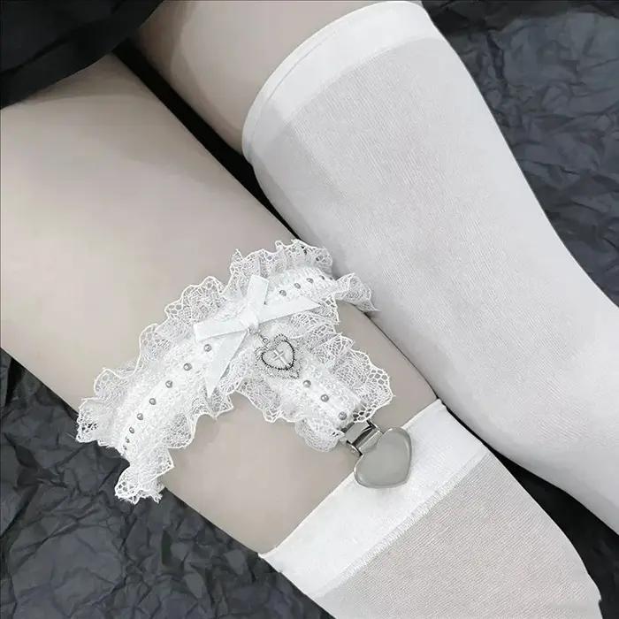 Collier ras du cou gothique Lolita en dentelle noire avec nœud