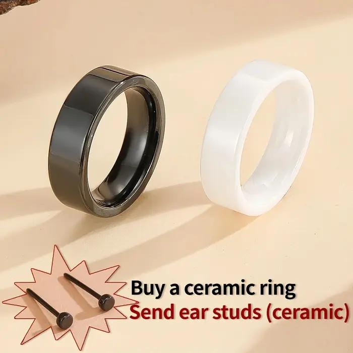 Bague en céramique minimaliste de style européen et américain