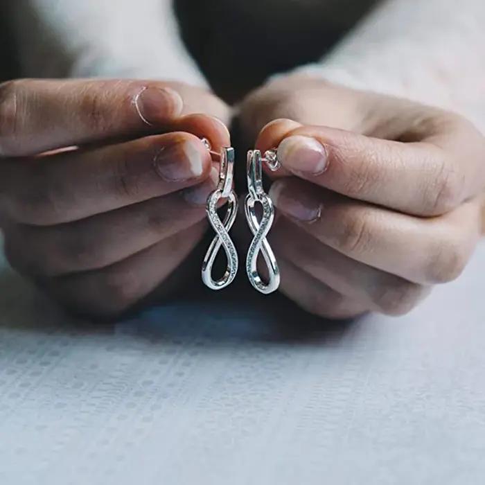 Boucles d'oreilles romantiques en argent Sterling 925 pour femmes