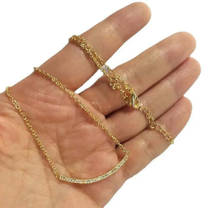 Collier Arc de Sourire Entièrement Sertie de Diamants