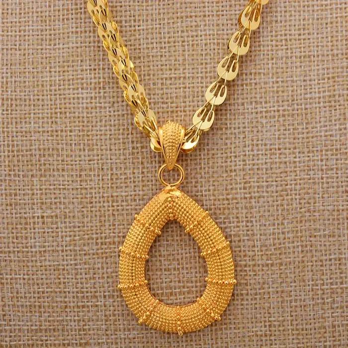 Nouveaux ensembles de bijoux éthiopiens couleur or de Dubaï pour femmes