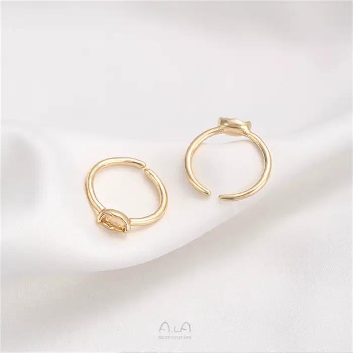 Ensemble de bagues incurvées ondulées enveloppées d'or 14K
