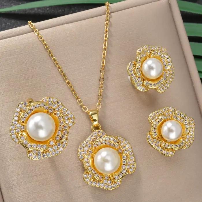 ZEADear – ensemble de bijoux plaqués or 18 carats