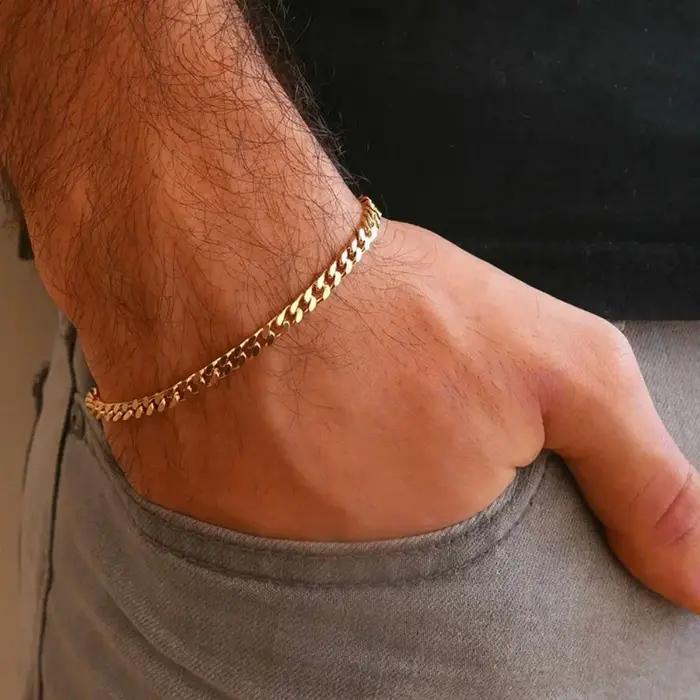 Nouveau Bracelet Chaîne Cubaine Tendance pour Homme