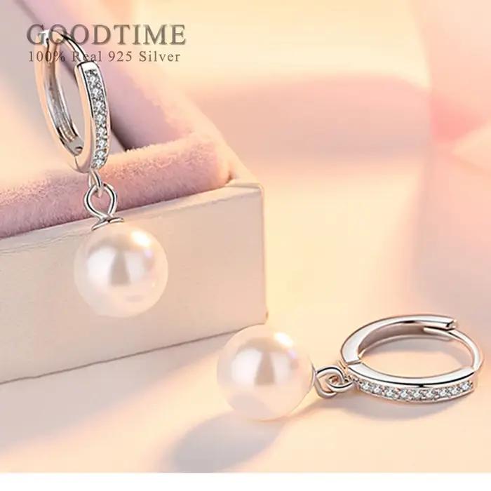 Femmes à la mode boucle d'oreille pur 925 en argent Sterling Zircon boucles d'oreilles