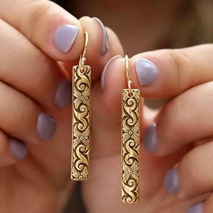 Boucles d'oreilles en argent Sterling 925 pour femmes, boucles d'oreilles géométriques rétro, bijoux à la mode, cadeau de fête, de mariage, pendientes