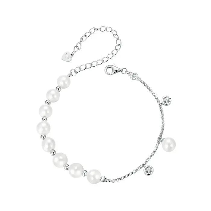 Bracelet de perles en argent regardé 925