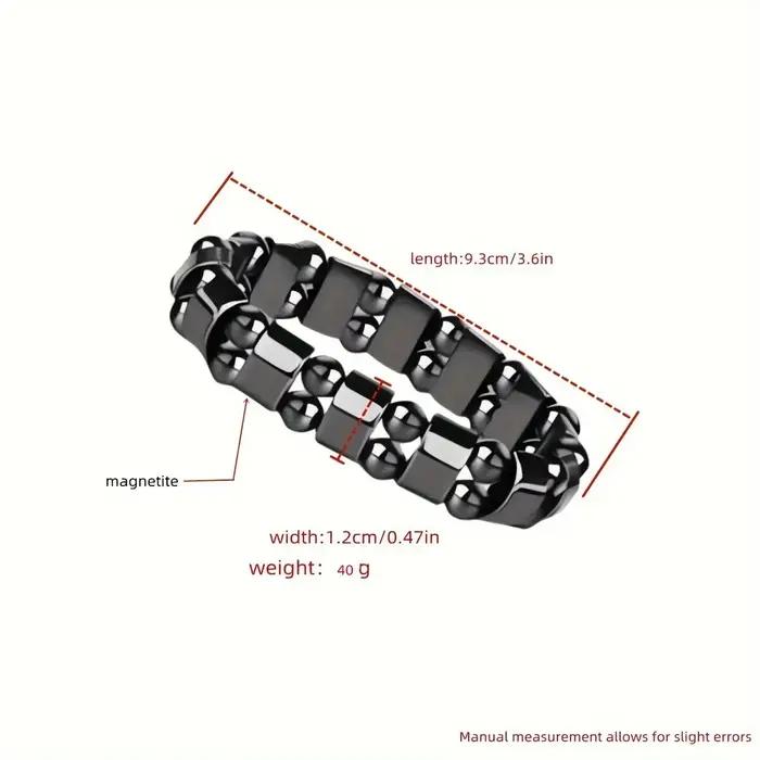 Bracelet en pierre de calcul biliaire noir pour hommes et femmes élégant bracelet magnétique de bien-être pour occasions quotidiennes et spéciales