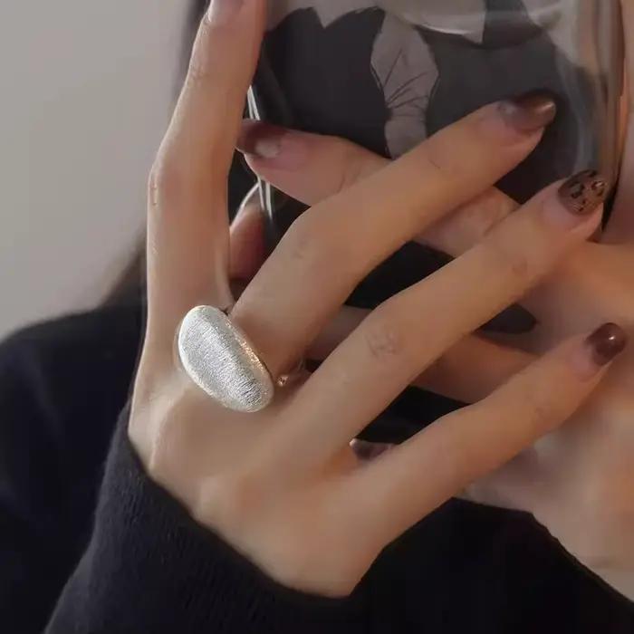 XIYANIKE Cool brillant brossé boule réglable bagues pour femmes Punk mode nouveaux bijoux cadeau fête Rock anillos mujer