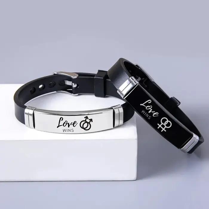 Bracelet plaqué argent pour lesbiennes et genci