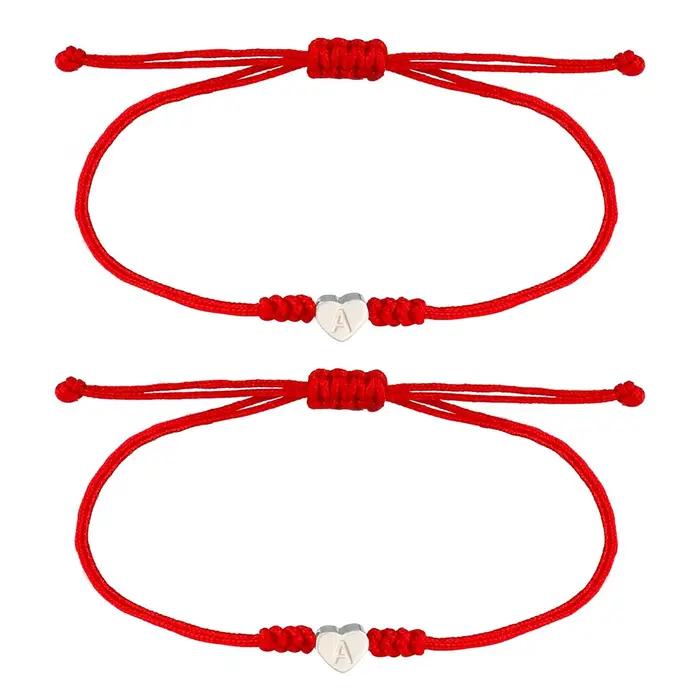 Bracelet Kabbalah Alphabet Hébreux Protection Fil Rouge Amitié Cœur Mère Fille Occasions Spéciales