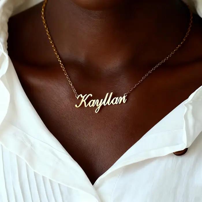 Colliers personnalisés avec nom pour femmes et hommes, collier avec pendentif personnalisé en acier