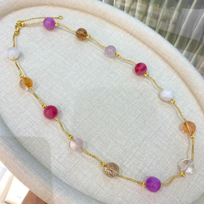 WUIHA romantique 925 en argent Sterling Rose Quartz cristal diamants à haute teneur en carbone pierres précieuses
