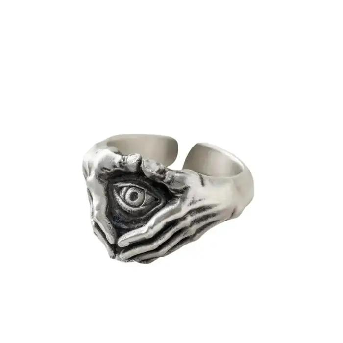 Bague ouverte gothique rétro pour hommes et femmes
