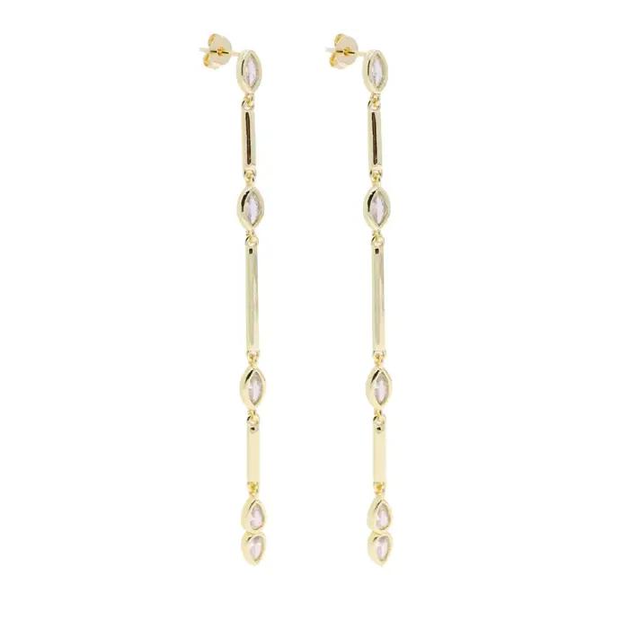 Boucles d'Oreilles Pendantes Zircone Cubique Géométrique pour Femmes Occasions Spéciales Mode Princesse