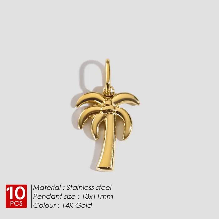 Pendentifs Tropicaux en Acier Inoxydable Couleur Or pour Femme Occasions Spéciales Été Vacances Style Tropicale