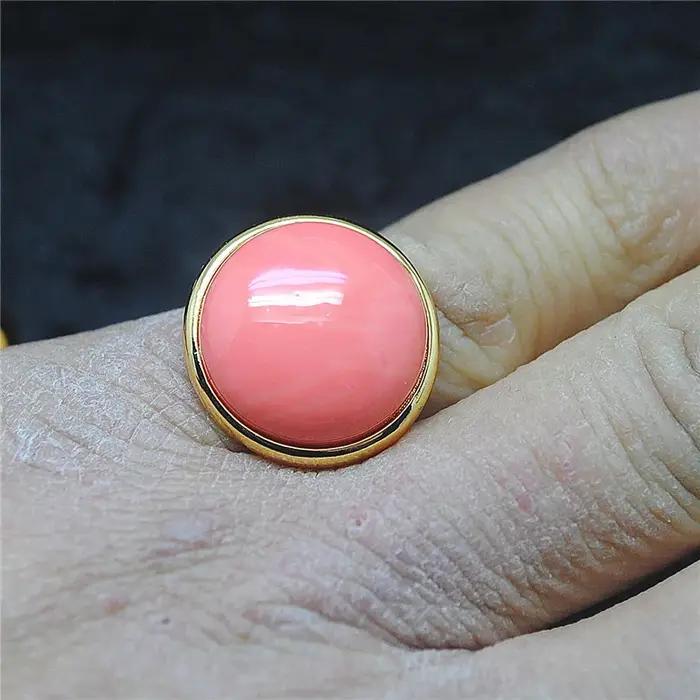 Bagues en corail rose naturel pour femmes