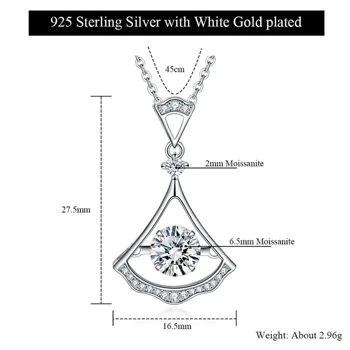 M-JAJA 1ct Moissanite jupe pendentif collier pour femmes S925 en argent Sterling diamant collier ras