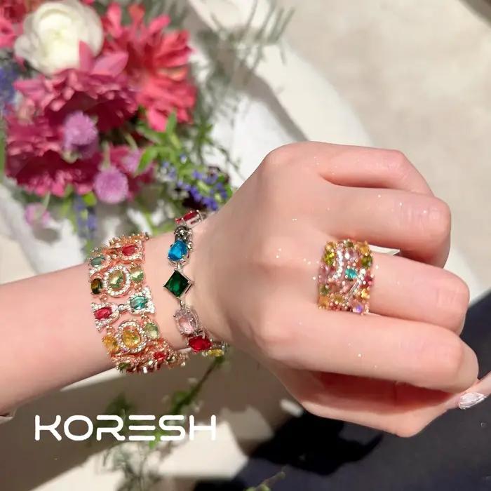 Bracelet de Gemme Arc-en-ciel Autrichien pour Femme