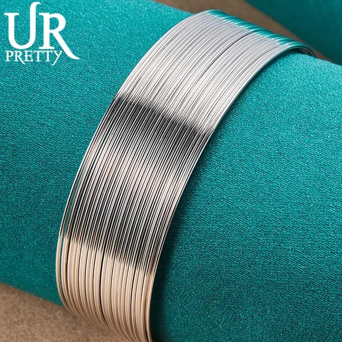 URPRETTY – Bracelet réglable multi-lignes en argent Sterling 925 pour femmes, bijoux de fête de fian