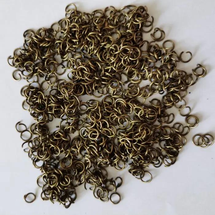 200 pcs/lot or argent gris boucle 0.9*7mm anneaux de saut ouverts pour la fabrication de bijoux à bricoler soi-même collier Bracelet résultats connecteur fournitures