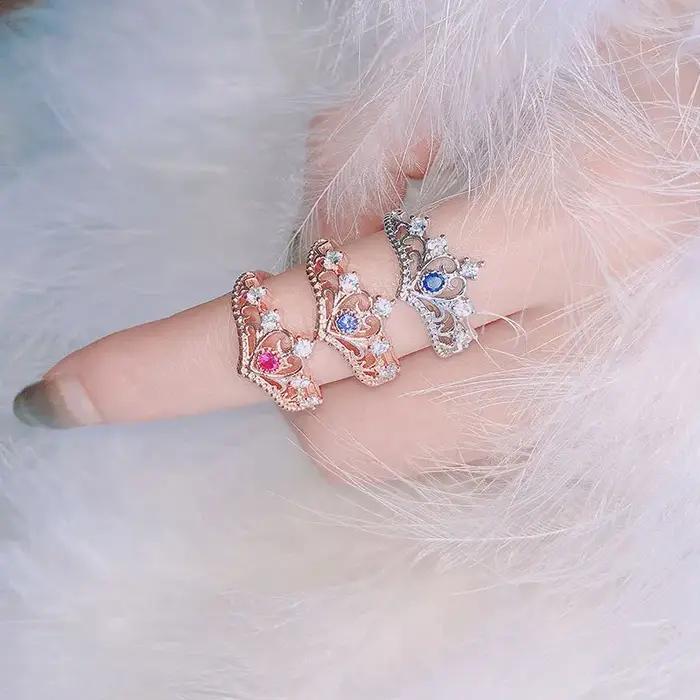 Bagues couronne de princesse pour adolescentes et femmes