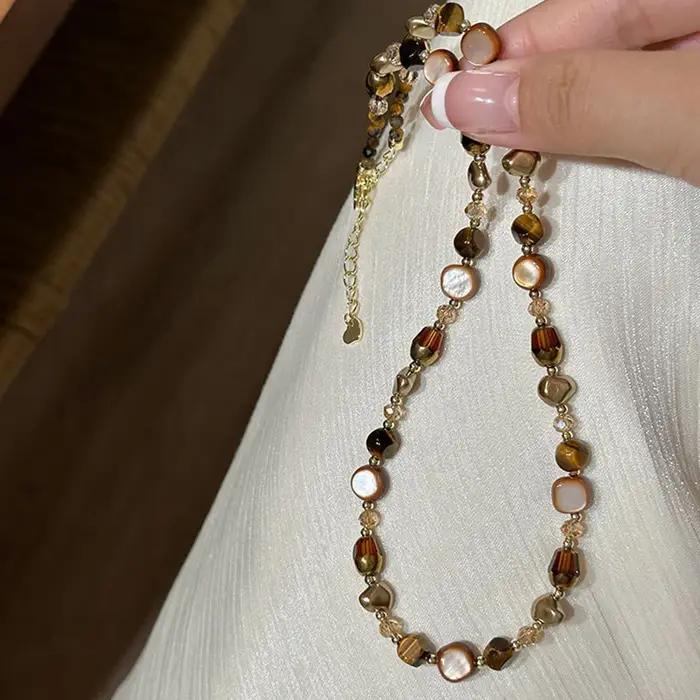 Collier de perles de pierre naturelle Maillard pour femme