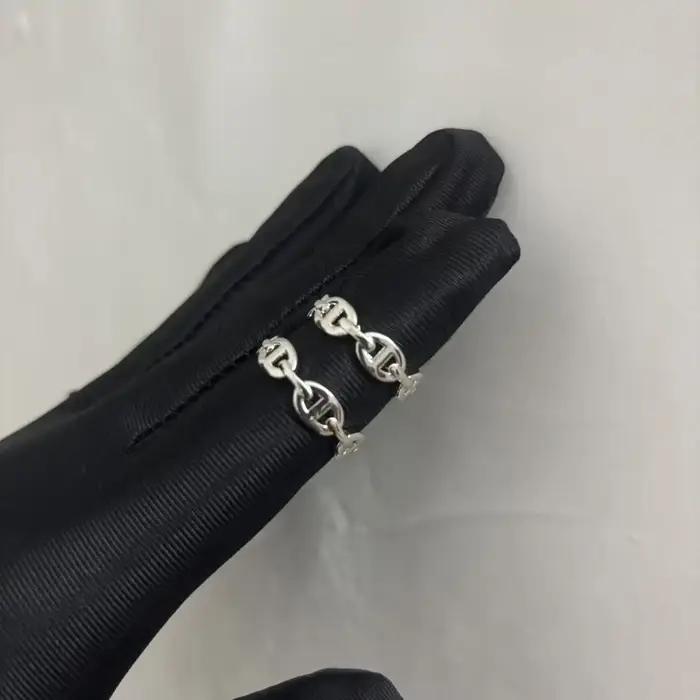 Bague à chaîne ovale électroplaquée classique et élégante