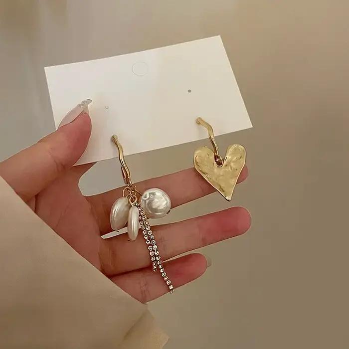 Boucles d'oreilles pendantes à pampilles baroques pour femmes